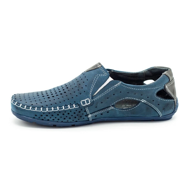 Olivier Sapatos masculinos mocassins 901 verão azul marinho 1