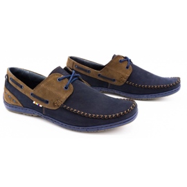 KOMODO Sapatos masculinos mocassins 902 azul marinho 3