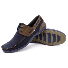 KOMODO Sapatos masculinos mocassins 902 azul marinho 4
