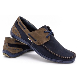 KOMODO Sapatos masculinos mocassins 902 azul marinho 5