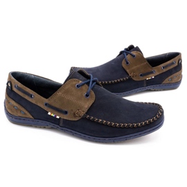KOMODO Sapatos masculinos mocassins 902 azul marinho 6