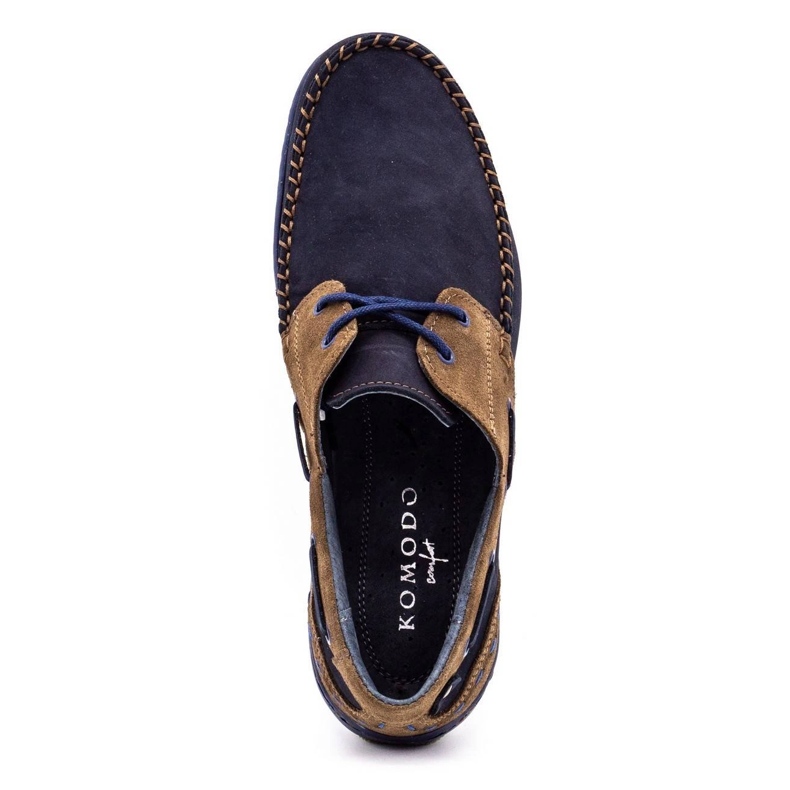 KOMODO Sapatos masculinos mocassins 902 azul marinho 1