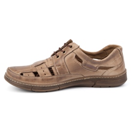 KENT Sapatos de verão masculino openwork 600 marrom 1