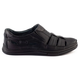 Polbut Sapatos de couro masculino 06 para o verão Preto 1