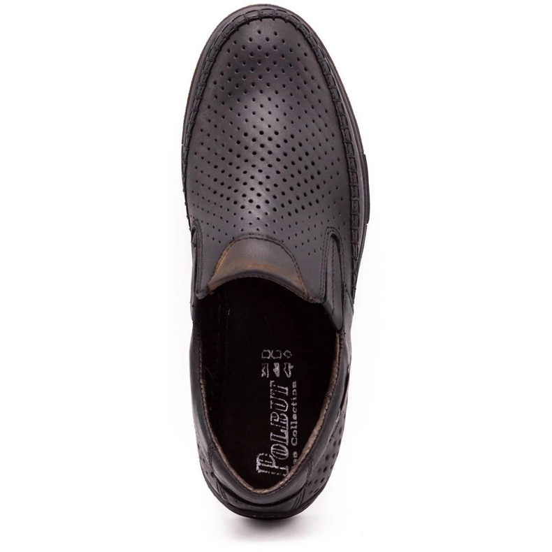 Polbut Sapatos masculinos de couro de verão 09 preto com marrom para o verão multicolorido 1
