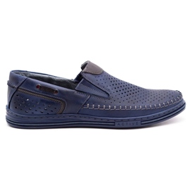 Polbut Sapatos de couro masculino 09 para o verão azul marinho 2