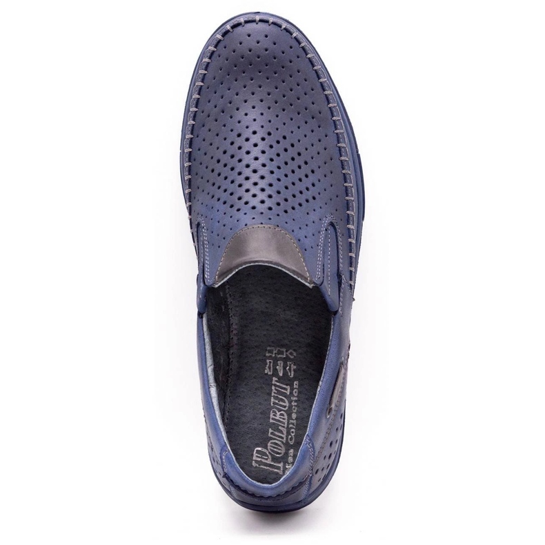 Polbut Sapatos de couro masculino 09 para o verão azul marinho 1
