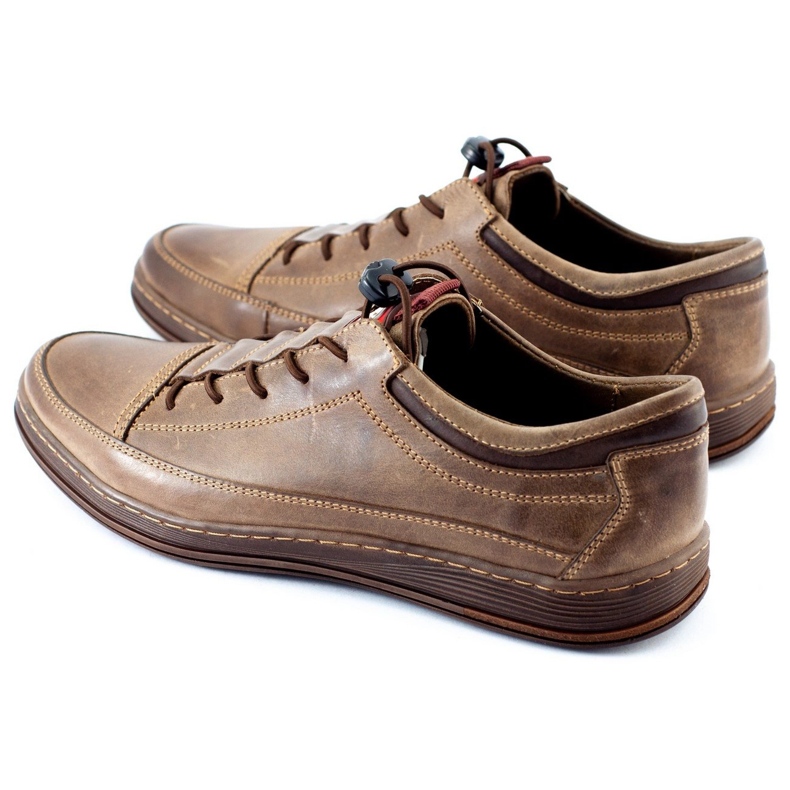 Polbut Sapatos masculinos de couro casual K22 marrom castanho 1