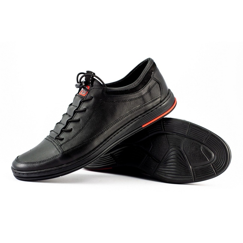 Polbut Sapatos masculinos de couro preto casual K22 1