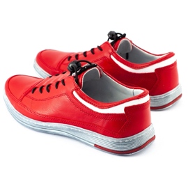 Polbut Sapatos casuais masculinos de couro K22 vermelho 1
