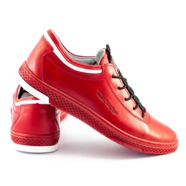 Polbut Sapatos casuais de couro masculino K23 vermelho 1
