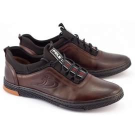 Polbut Sapatos masculinos de couro casual K24 marrom 1