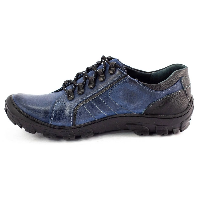 KOMODO Sapatos de trekking masculino de couro 904 azul marinho 1