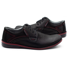 Sapatos masculinos de couro Olivier 242 pretos 2