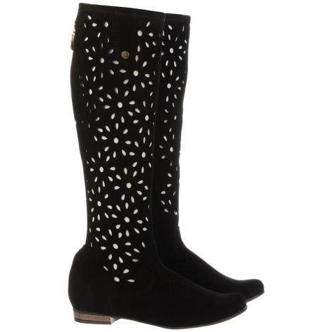 Olivier Botas femininas pretas decoradas preto 1