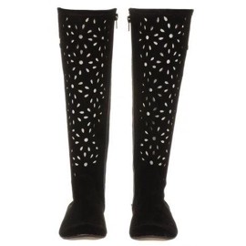 Olivier Botas femininas pretas decoradas preto 2