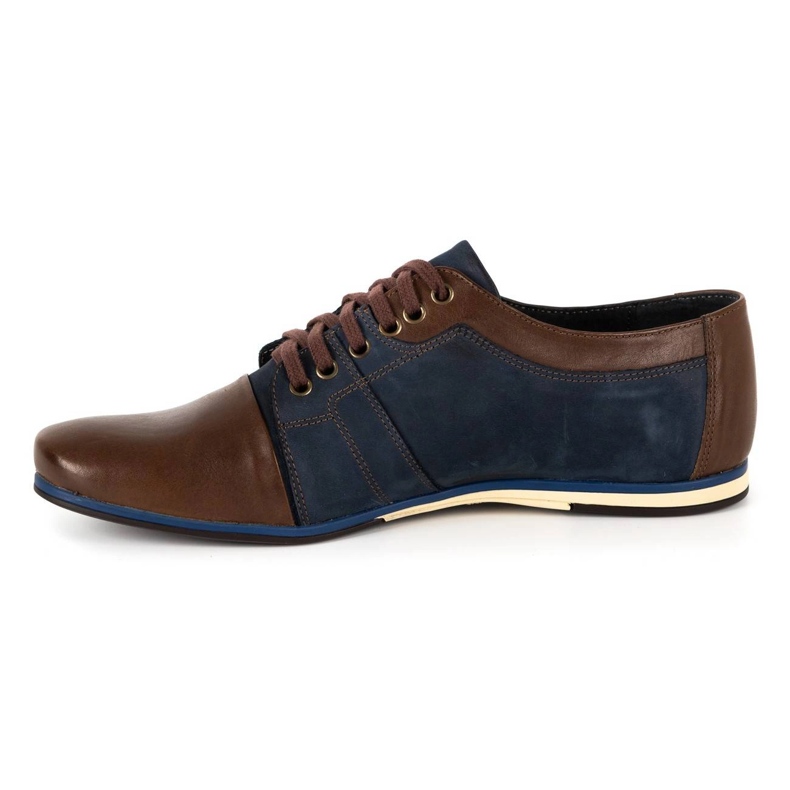 Sapatos masculinos elegantes para jeans 730 marrom 1