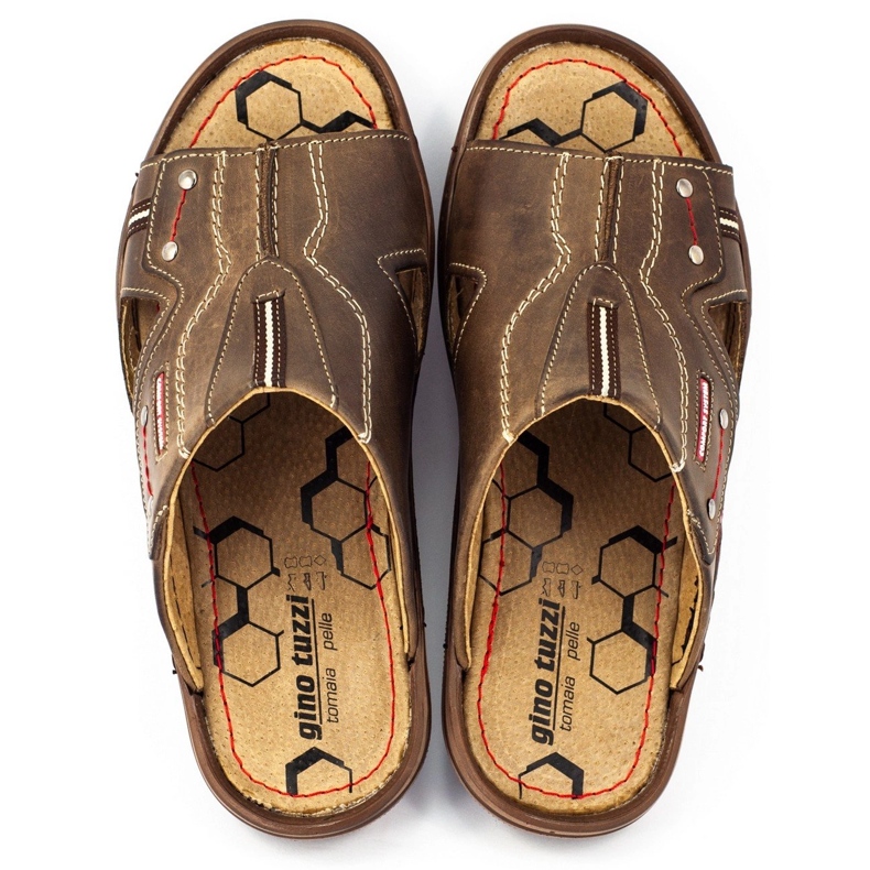 Olivier Chinelos masculinos 334GT marrons marrom 1