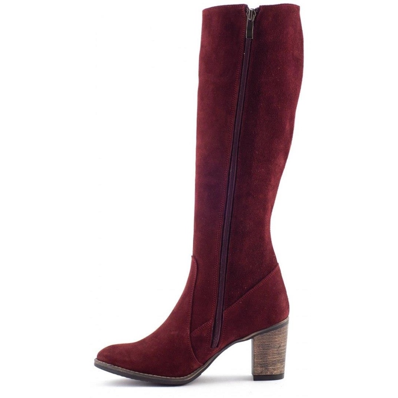 Olivier Botas femininas, isoladas no poste, marrons vermelho 1