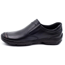 Joker Mocassins de couro masculino 213 pretos 1