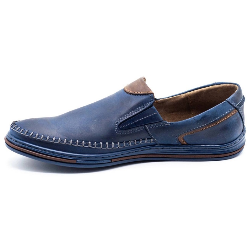 Polbut Sapatos masculinos mocassins 09 azul marinho 1