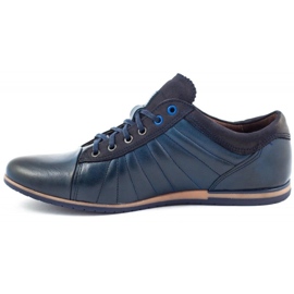 Lemar Sapatos de couro masculino 1615 azul marinho azul-marinho 1