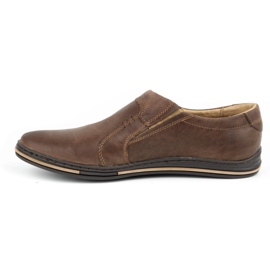 Polbut Sapatos de couro masculinos 334 marrons castanho 1