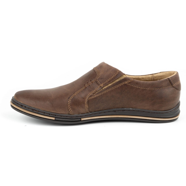 Polbut Sapatos de couro masculinos 334 marrons castanho 1