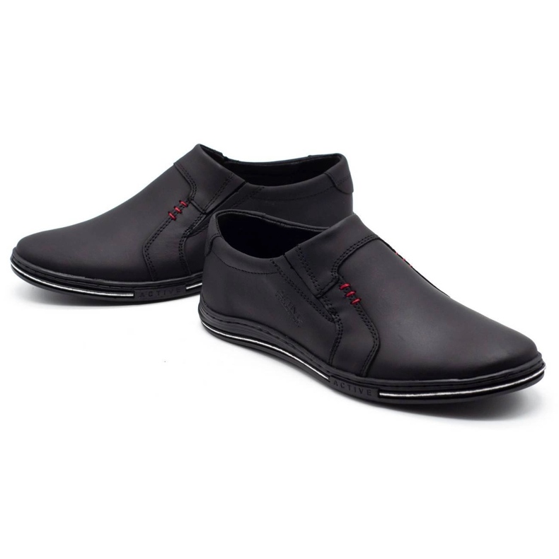 Polbut Sapatos de couro masculinos 334 pretos 1
