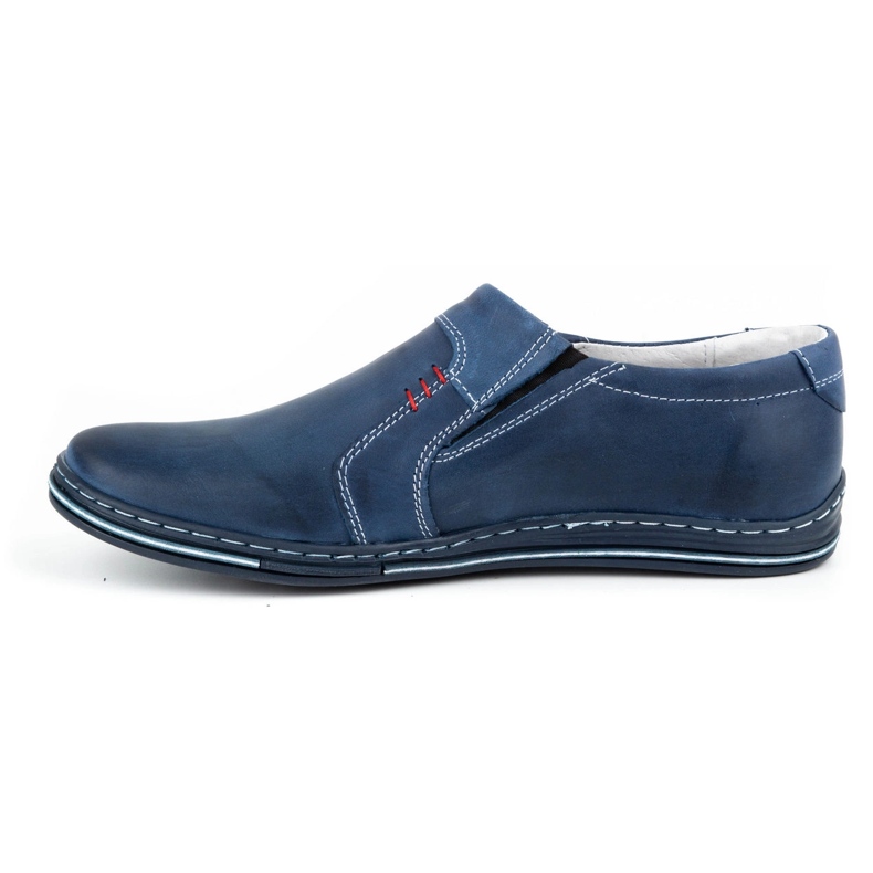 Polbut Sapatos de couro masculino 334 azul marinho 1