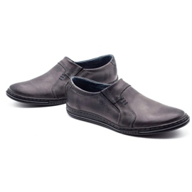 Polbut Sapatos de couro masculino 334 cinza 1