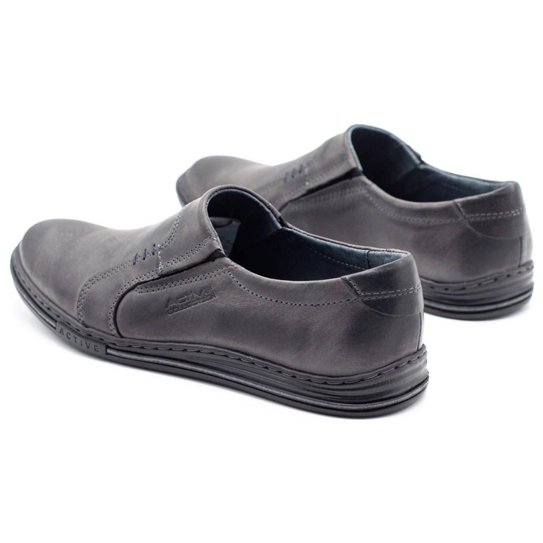 Polbut Sapatos de couro masculino 334 cinza 2