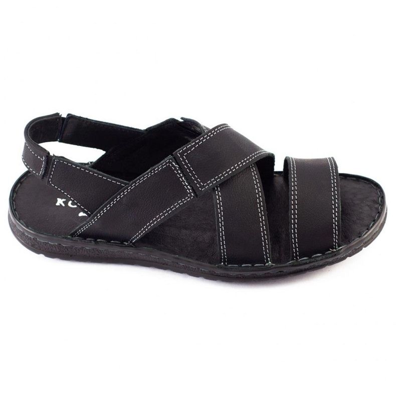 KOMODO Sandálias de couro masculinas negras 882K preto 2