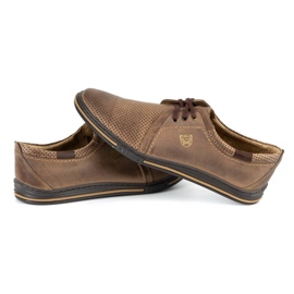 Polbut Sapatos masculinos de couro 343 perfuração marrom castanho 5