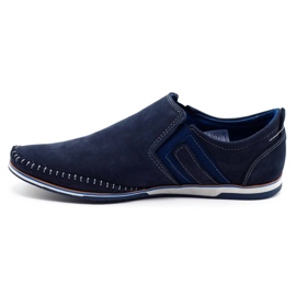 KOMODO Sapatos masculinos de couro 711 azul marinho 1