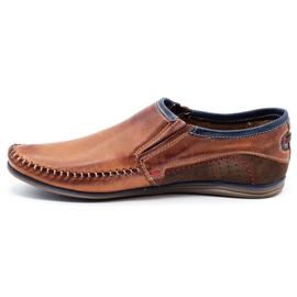 KOMODO Sapatos masculinos de couro 847 marrom castanho 1