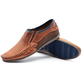 KOMODO Sapatos masculinos de couro 847 marrom castanho 3