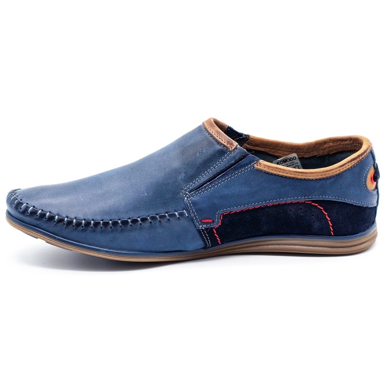 KOMODO Sapatos masculinos de couro 847 azul marinho 1