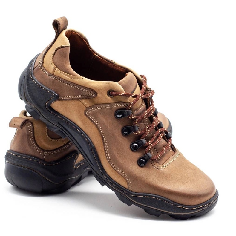 KENT Sapatos masculinos de couro Trapery 207 marrom 2