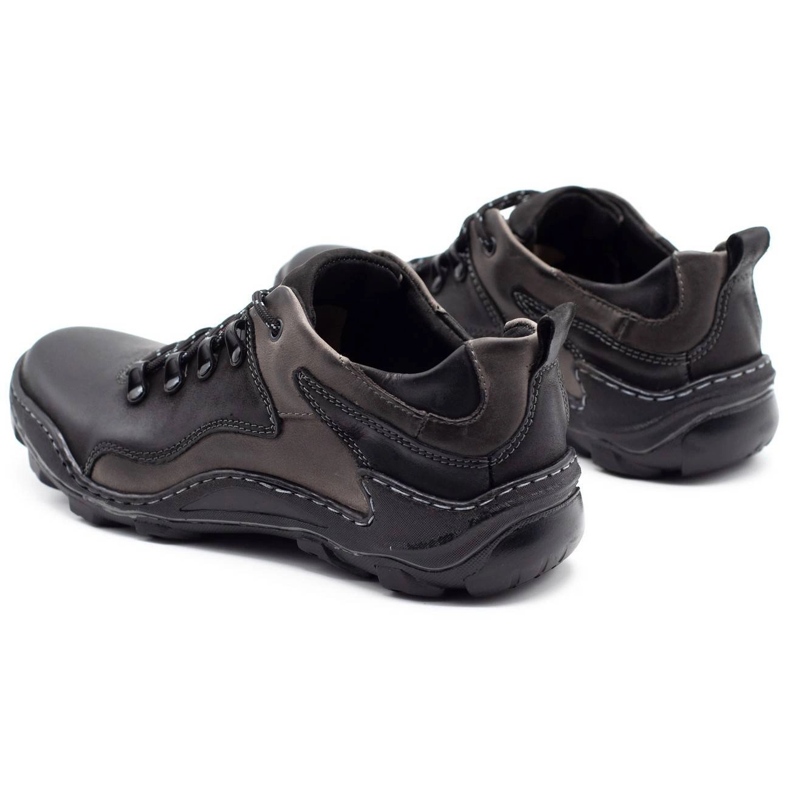 KENT Sapatos masculinos de couro Trapery 207 preto 1