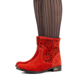 Olivier Botas Alice vermelhas com bordados confortáveis vermelho 1 Olivier Botas Alice vermelhas com bordados confortáveis vermelho 1