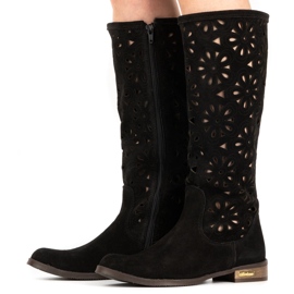 Olivier Botas femininas com aberturas NÃO, pretas preto 2 Olivier Botas femininas com aberturas NÃO, pretas preto 2