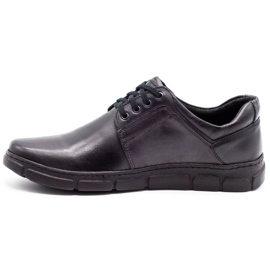 Joker Sapatos de couro masculinos negros 506 preto 1