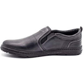 Joker Mocassins de couro cinza masculino 535 1
