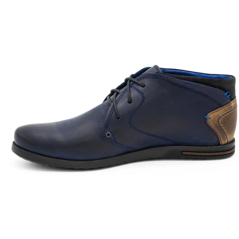 Polbut Sapatos de couro masculino C37SW azul marinho 1