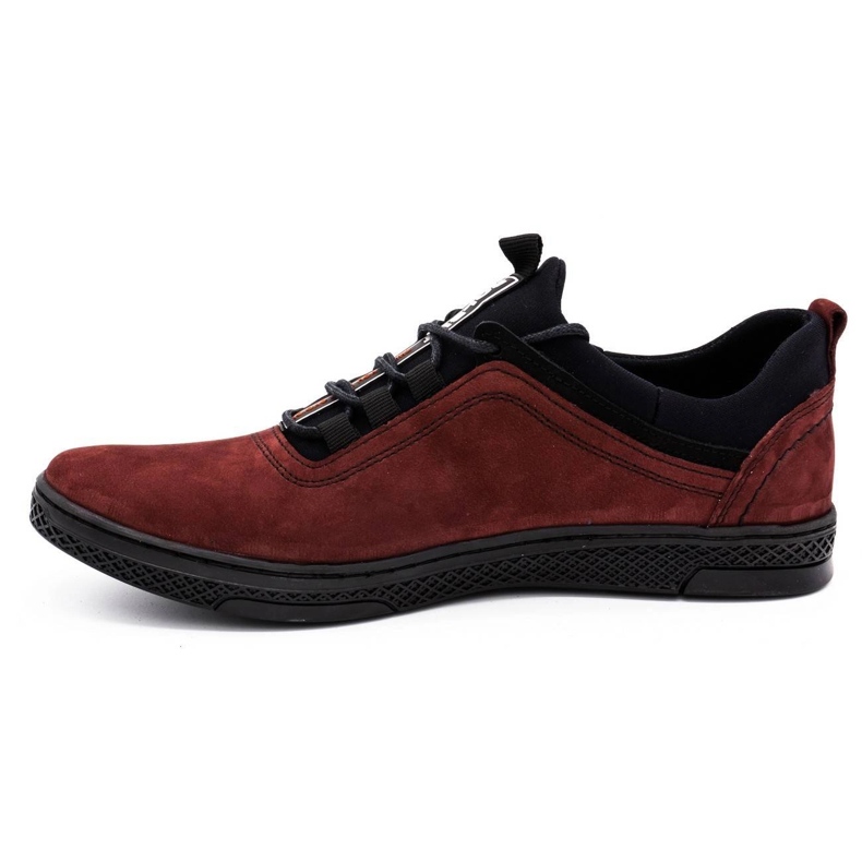 Polbut Sapatos casuais de couro masculino K24 bordô vermelho 1