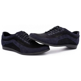 Polbut Sapatos casuais masculinos 2101P azul marinho nobuck com preto 8
