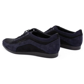 Polbut Sapatos casuais masculinos 2101P azul marinho nobuck com preto 1