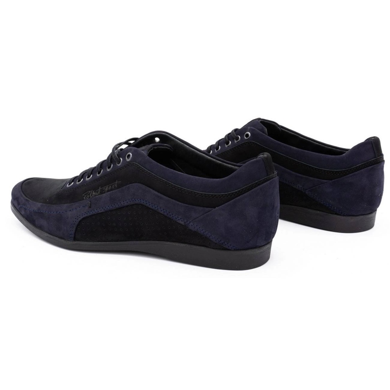 Polbut Sapatos casuais masculinos 2101P azul marinho nobuck com preto 1
