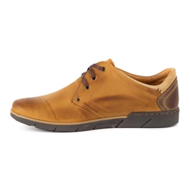 Polbut Sapatos de couro masculino 2103 camelo castanho 1